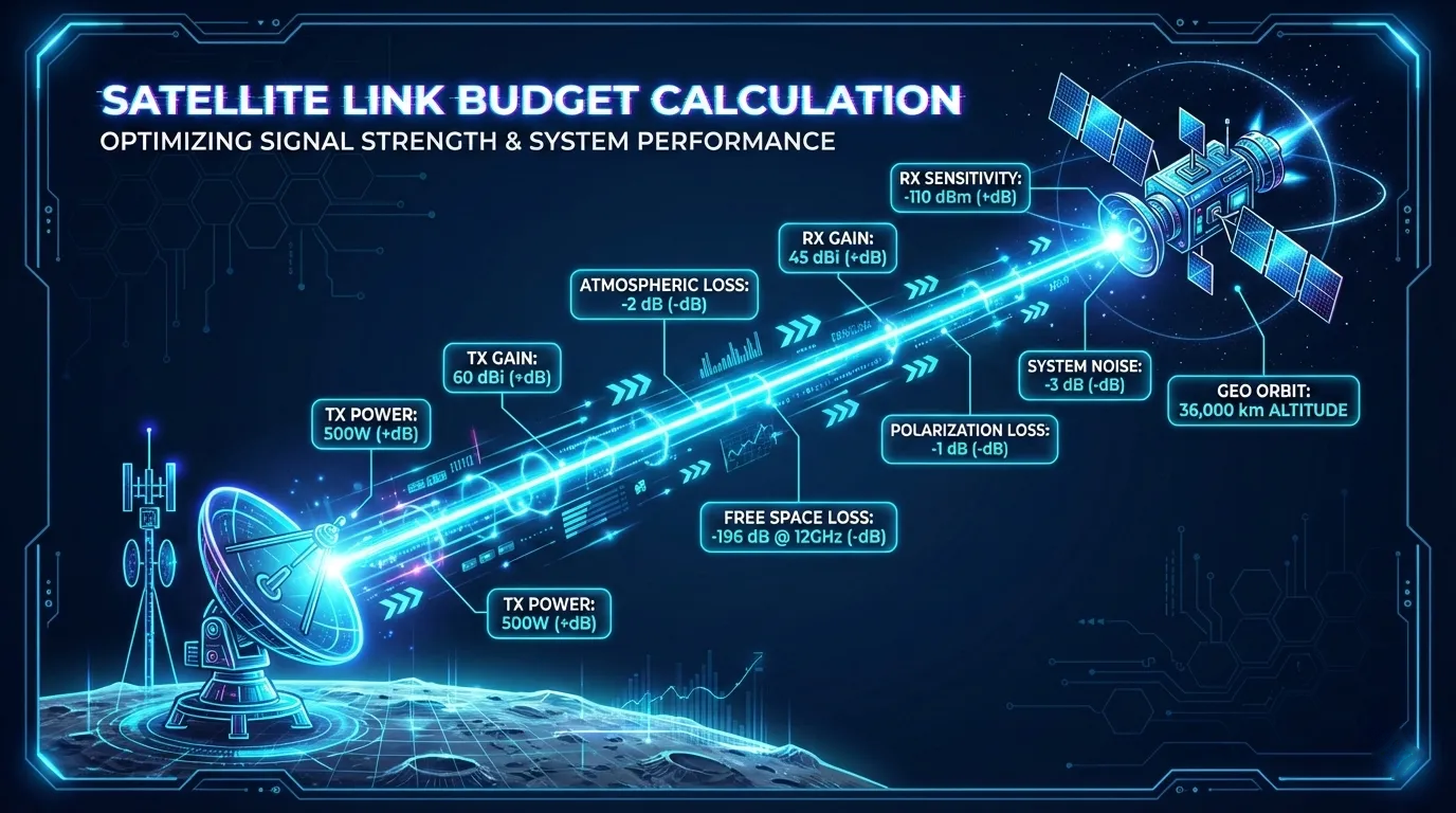 Satellite Link Budget Calculation | Complete Engineering Guide Satellite Link Budget Calculation | Complete Engineering Guide