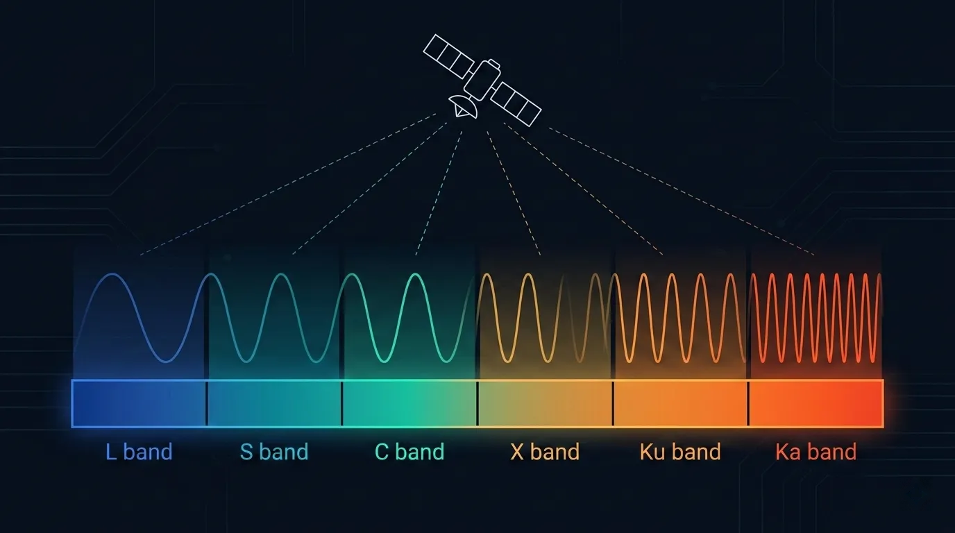 Satellite Frequency Bands Explained: L, S, C, X, Ku, and Ka in SATCOM Systems Satellite Frequency Bands Explained: L, S, C, X, Ku, and Ka in SATCOM Systems