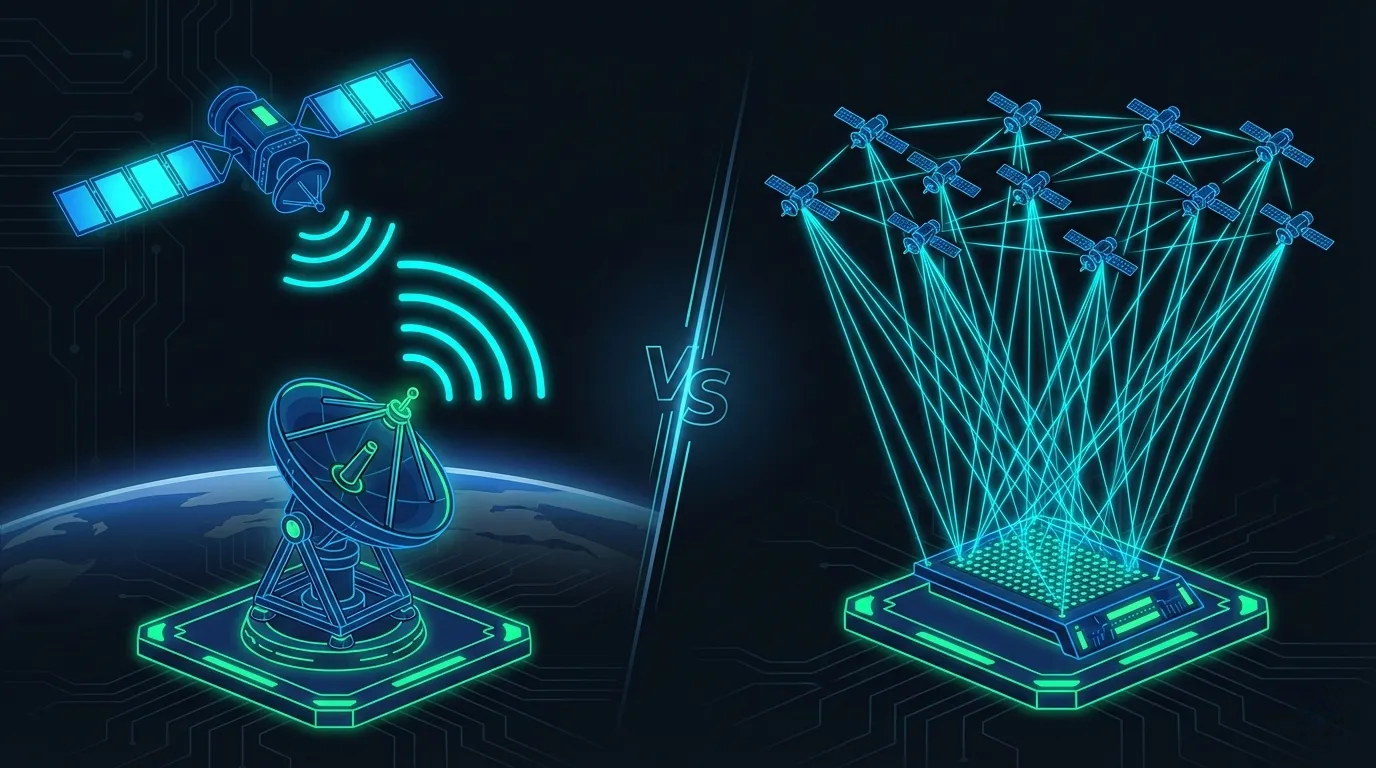 VSAT مقابل Starlink: مقارنة المعمارية والأداء وحالات الاستخدام VSAT مقابل Starlink: مقارنة المعمارية والأداء وحالات الاستخدام